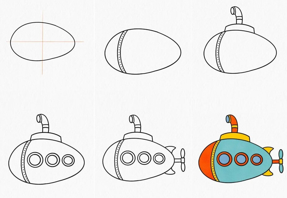 How to draw Submarine idea (14)