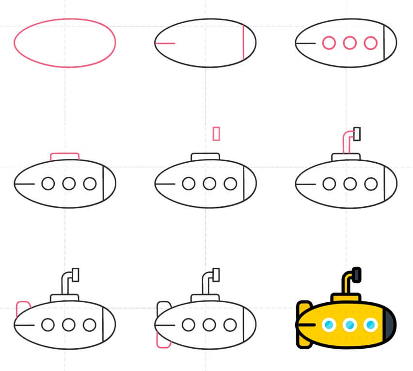 How to draw Submarine idea (15)