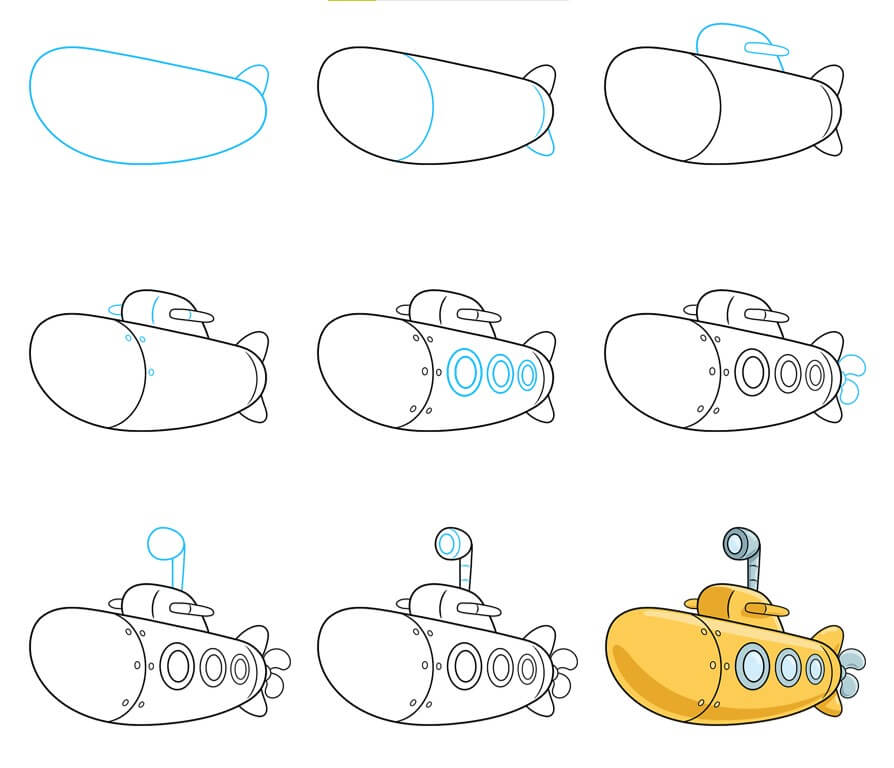 How to draw Submarine idea (16)