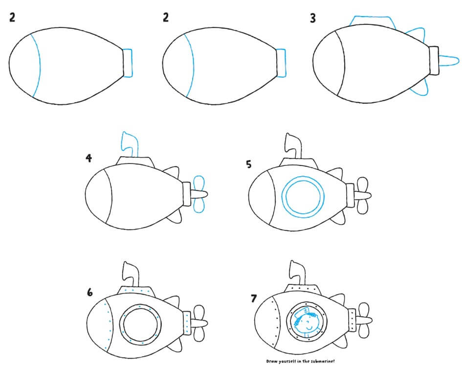 How to draw Submarine idea (18)