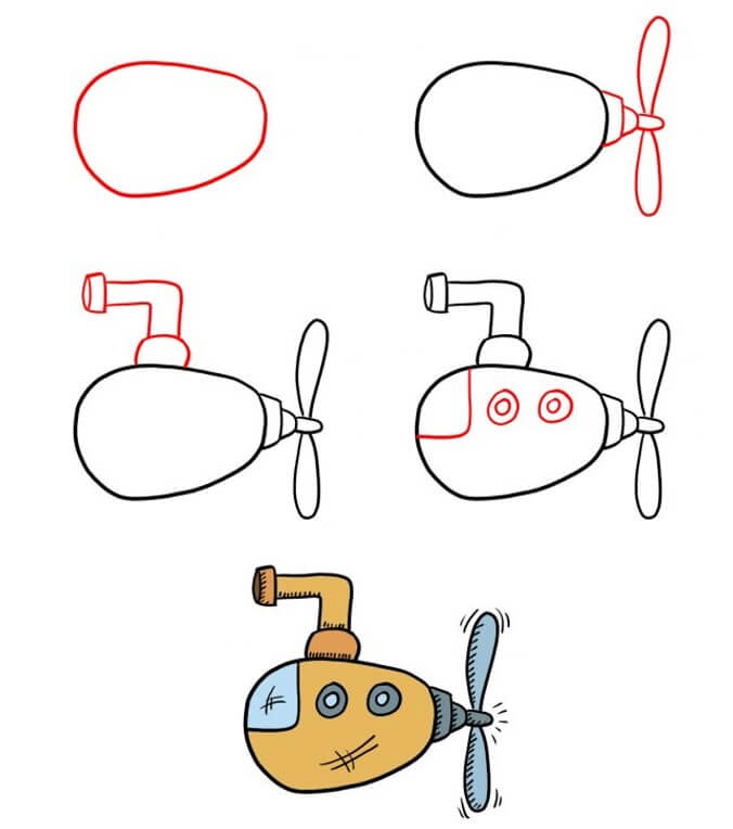 How to draw Submarine idea (19)