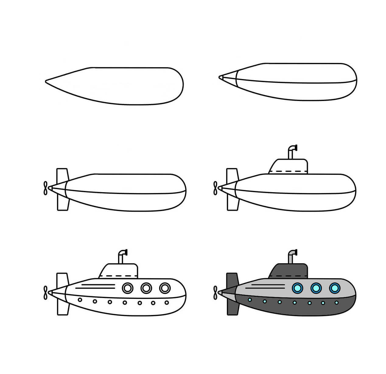 How to draw Submarine idea (24)