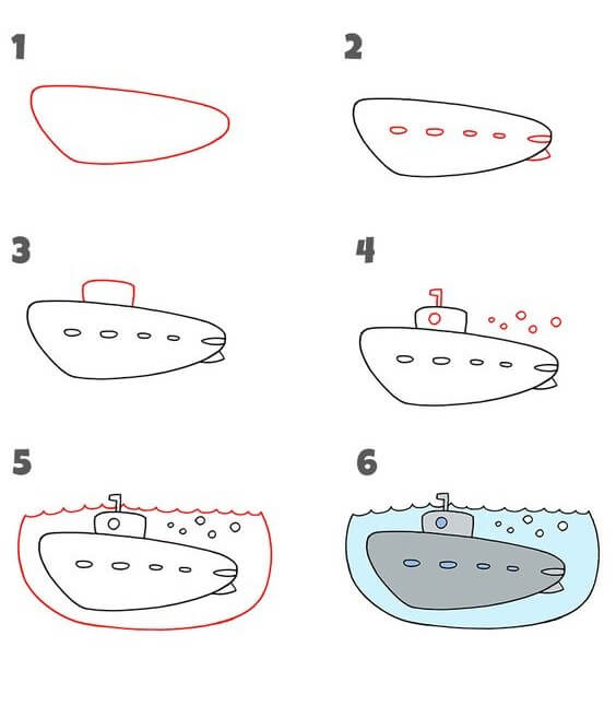 How to draw Submarine idea (4)