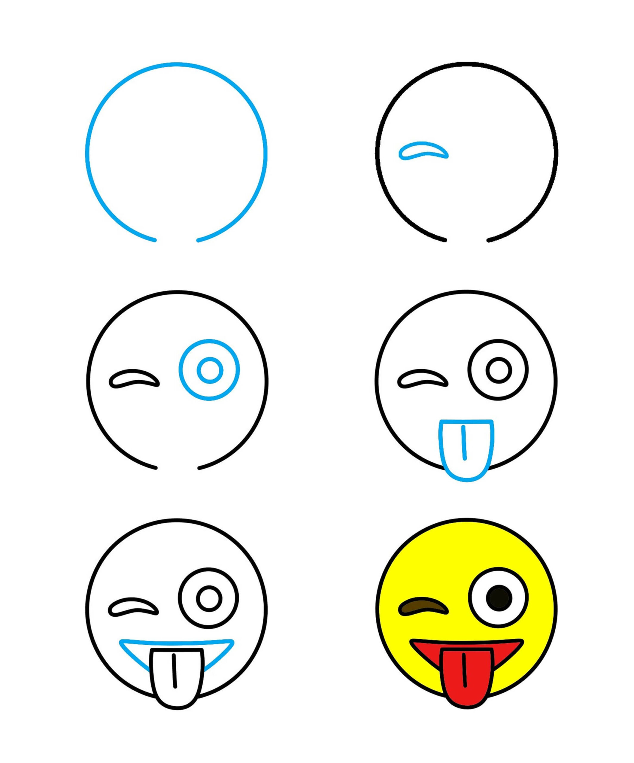 How to draw Teasing emoji (1)