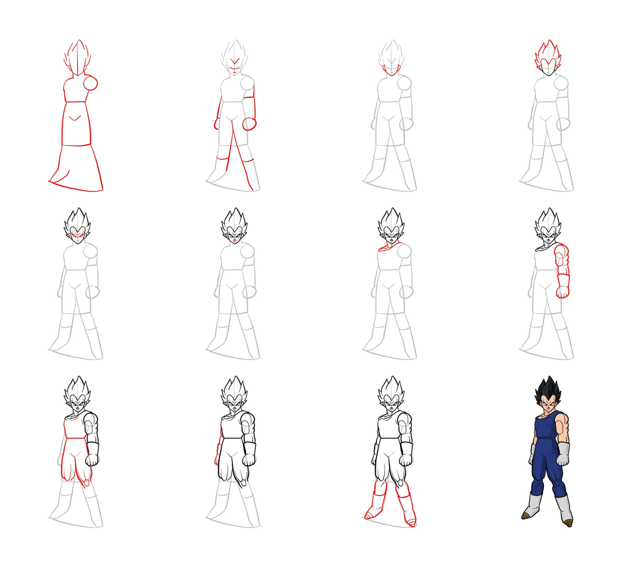 How to draw Vegeta idea (2)