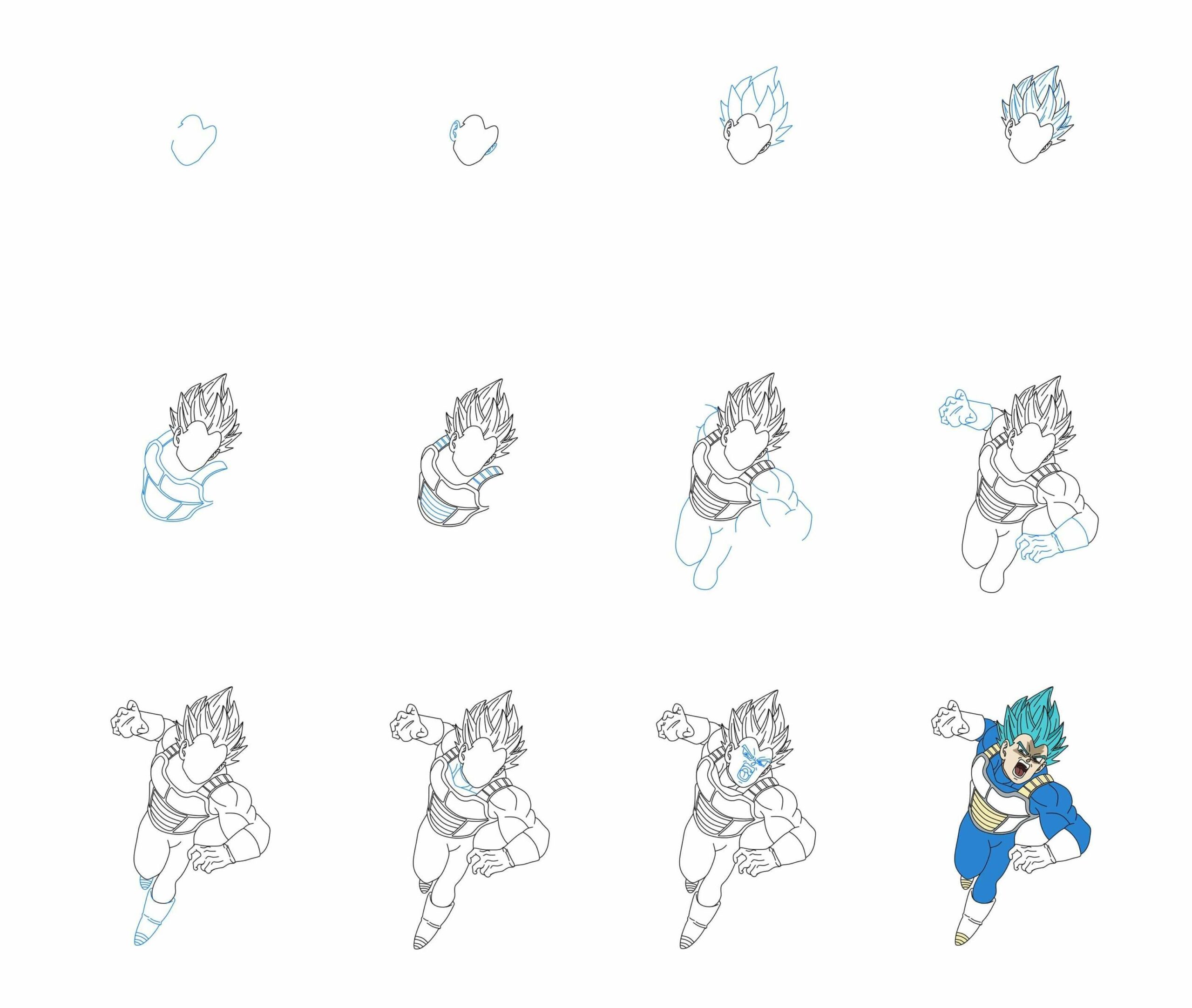 How to draw Vegeta idea (7)