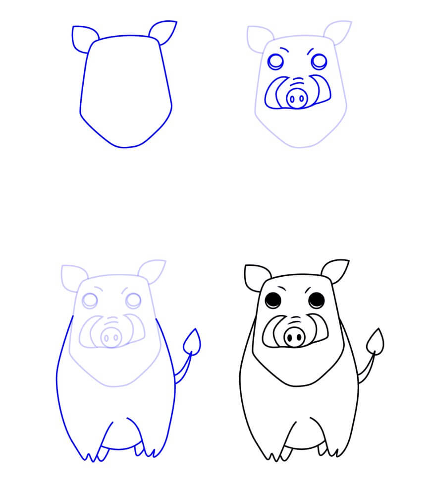 How to draw Wild boar (1)