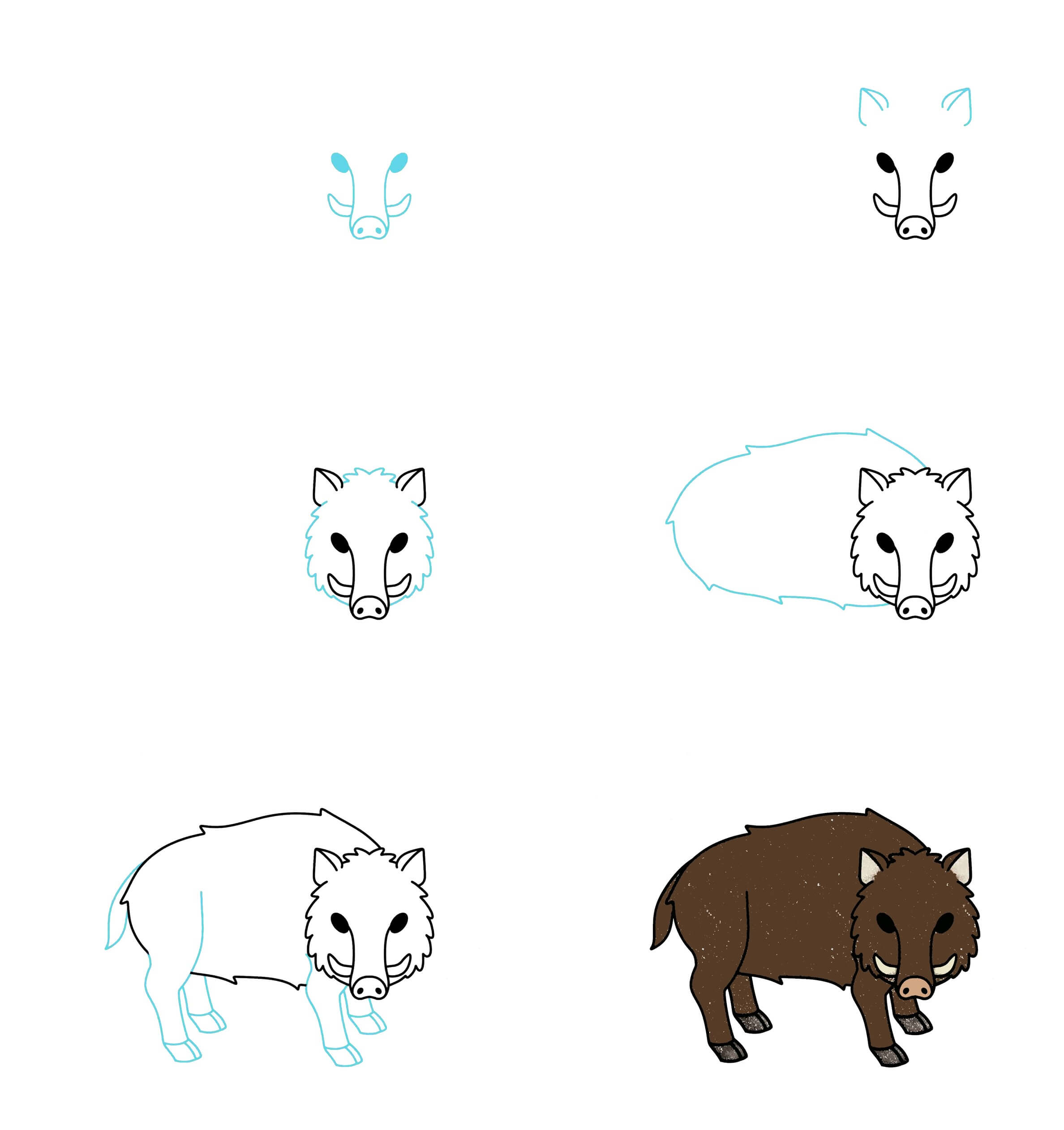 Wild boar (5) Drawing Ideas