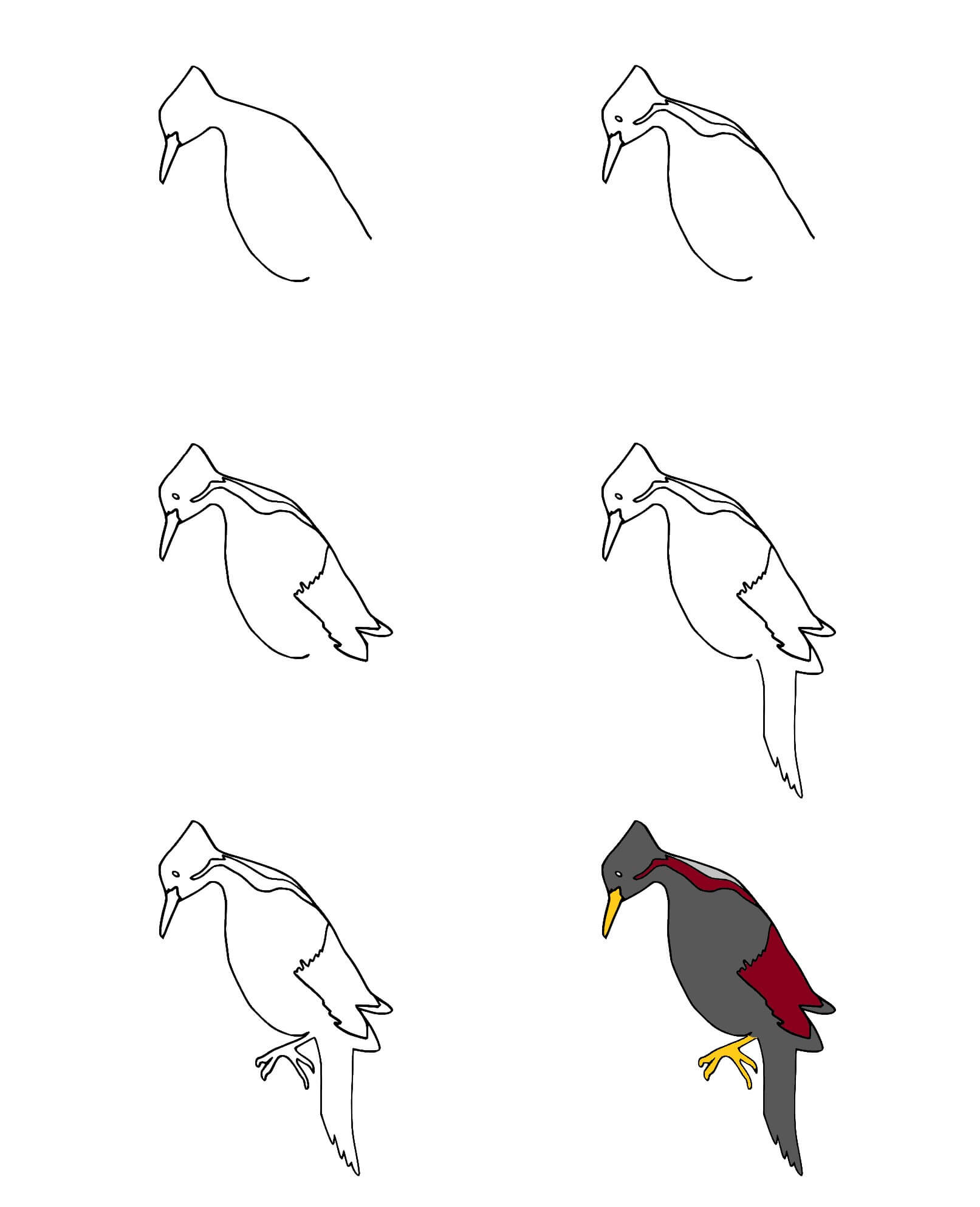 How to draw Woodpecker idea (14)