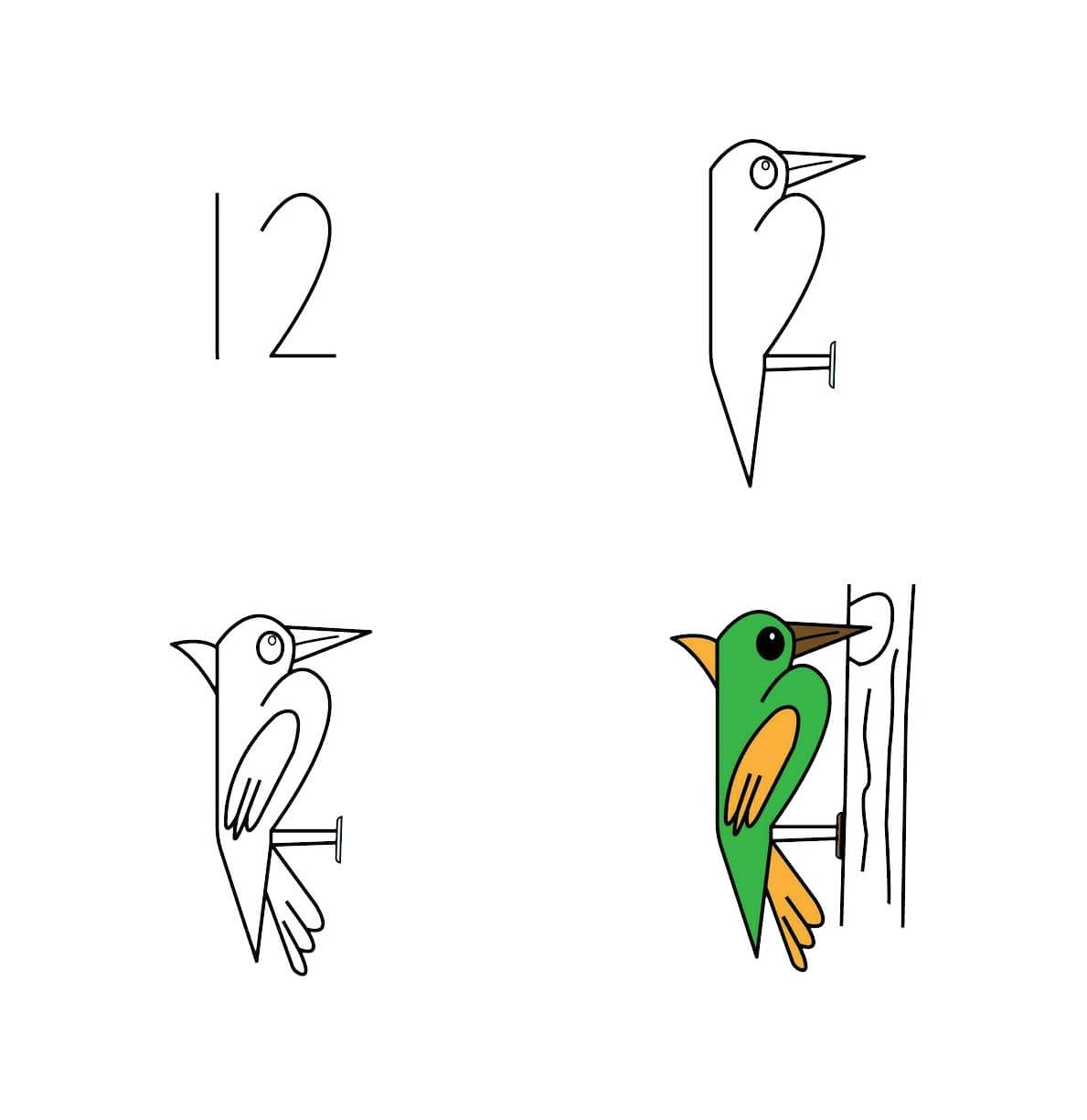 Woodpecker idea (16) Drawing Ideas