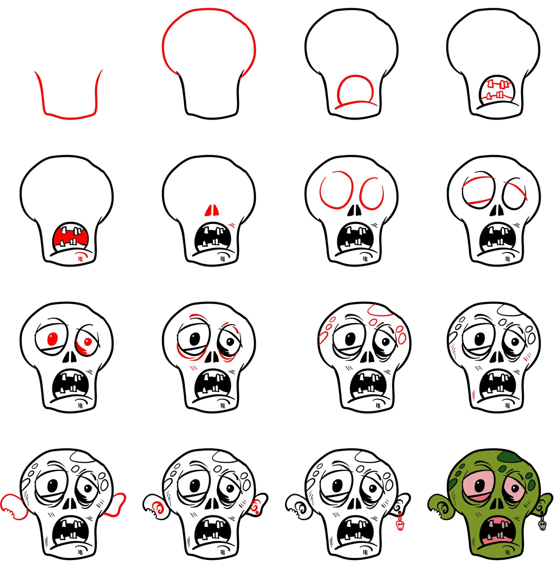 Zombie head (4) Drawing Ideas