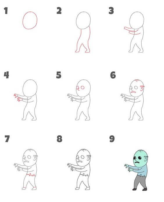 Zombie idea (28) Drawing Ideas