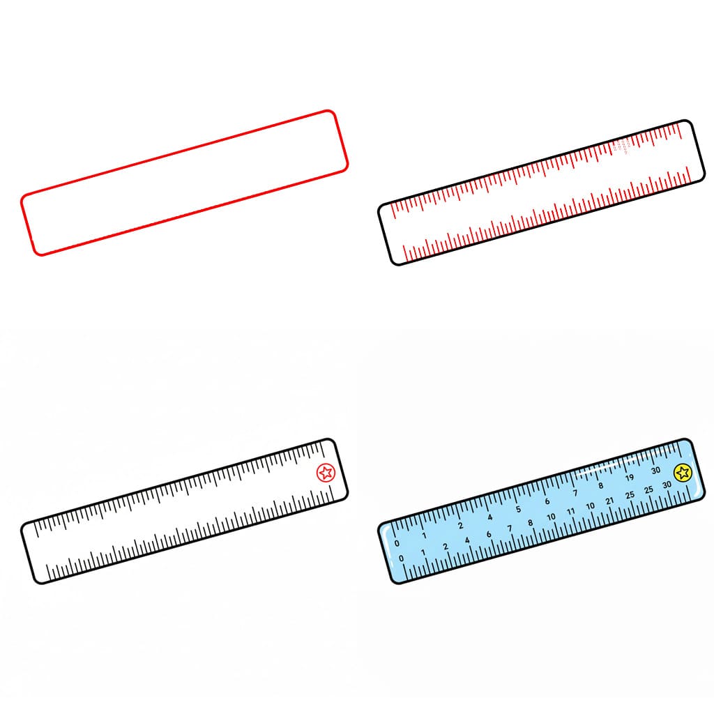 Blue Ruler Drawing Ideas