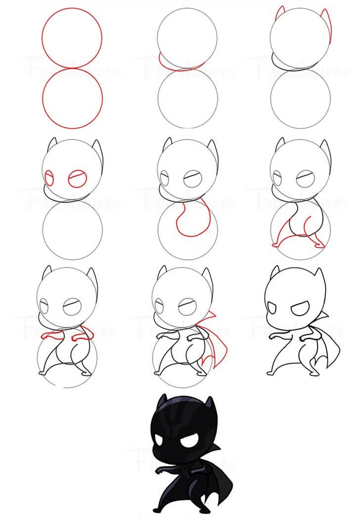 Black Panther chibi Drawing Ideas