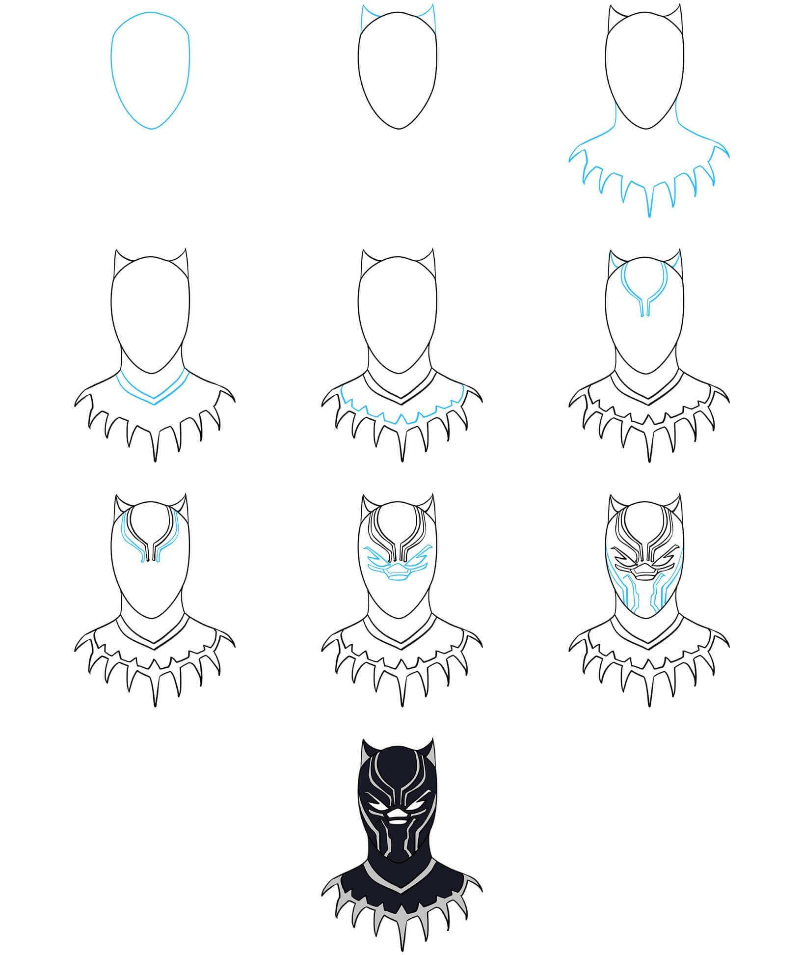 Black Panther head (1) Drawing Ideas