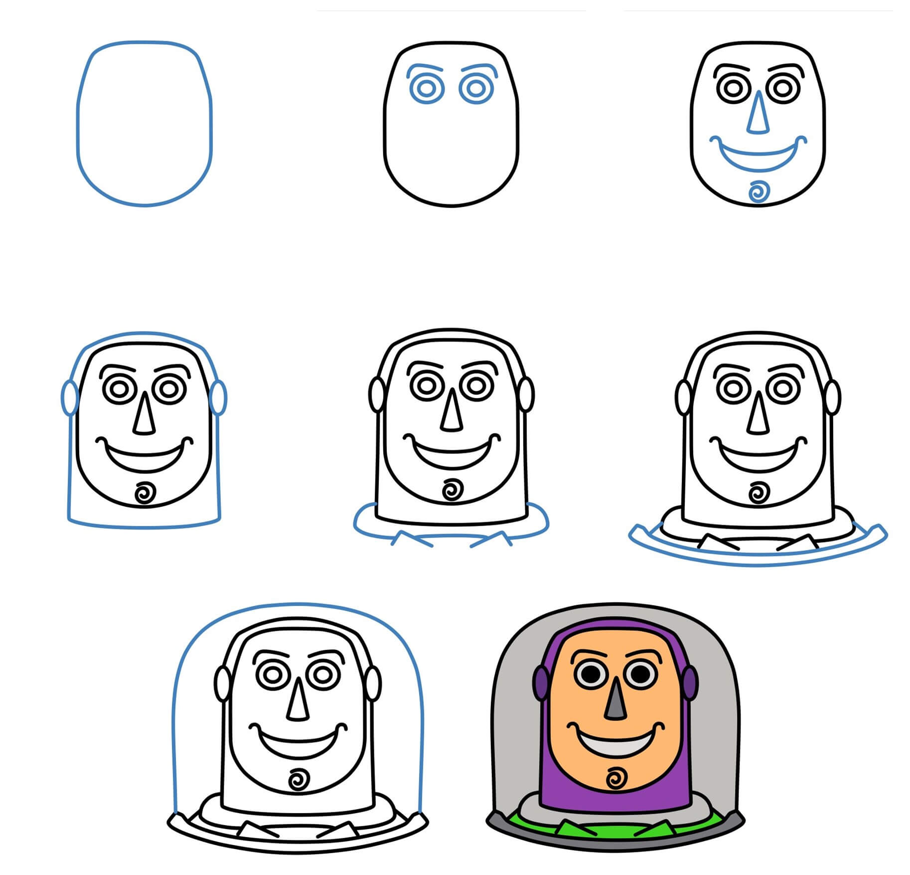 Buzz Lightyear head (1) Drawing Ideas