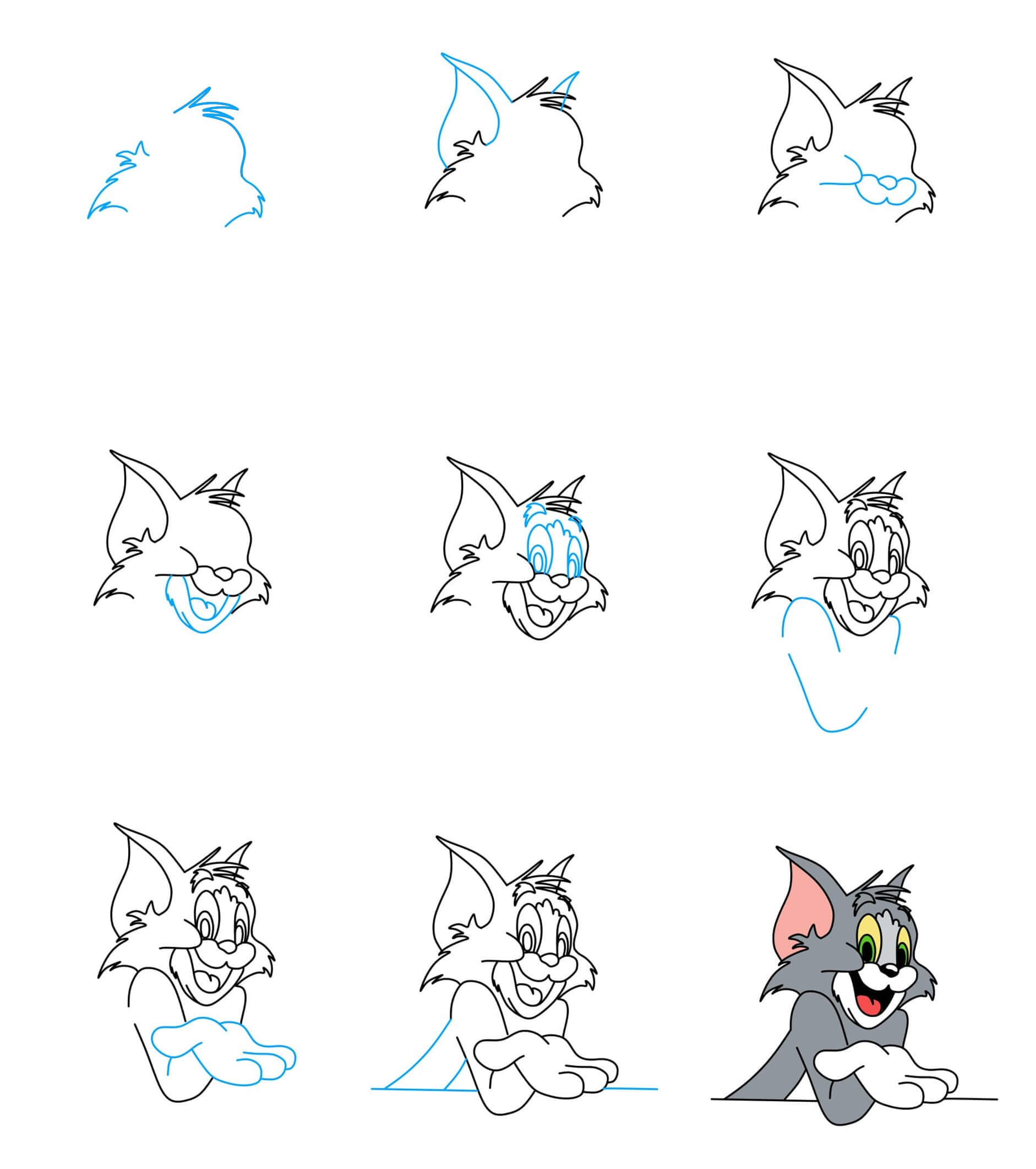 Tom cat Drawing Ideas