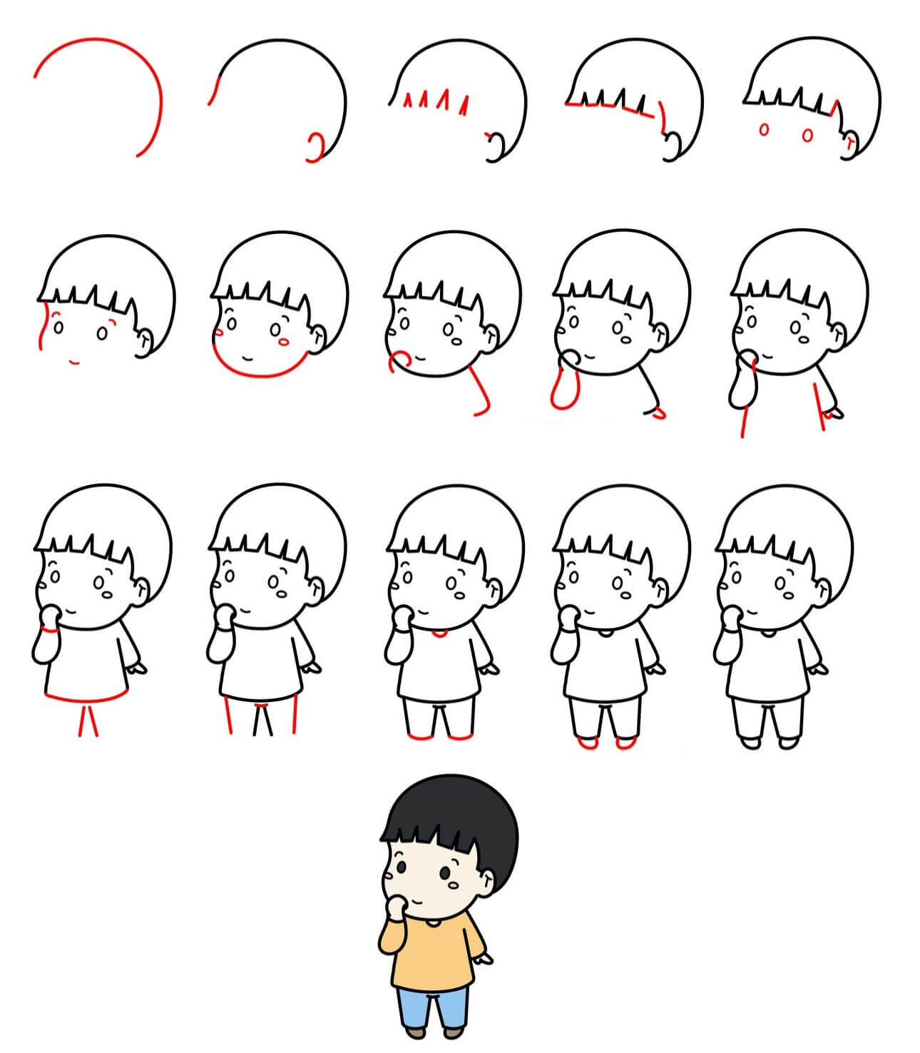 Chibi boy (2) Drawing Ideas