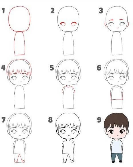 Chibi boy (8) Drawing Ideas