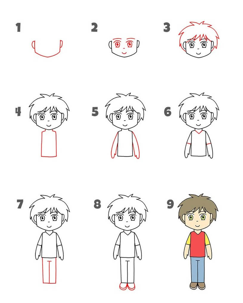 Chibi boy (9) Drawing Ideas