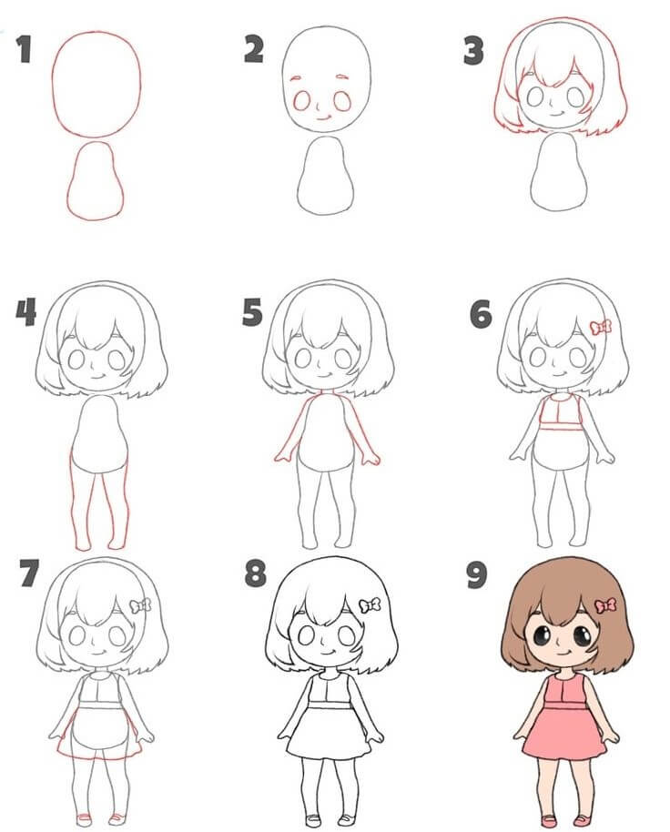 Chibi girl (11) Drawing Ideas