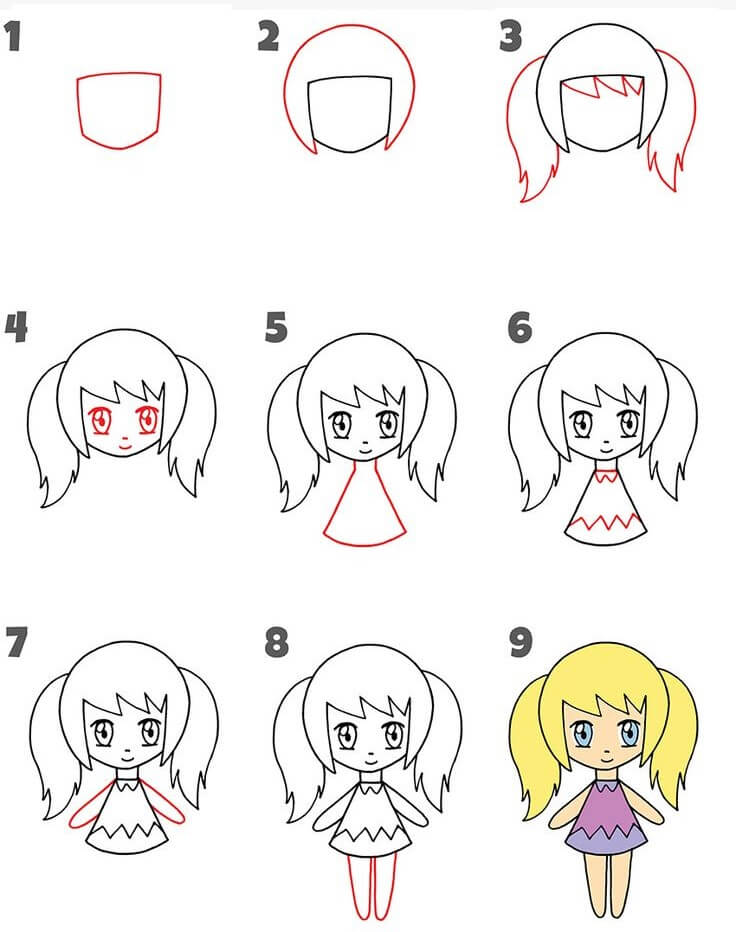 Chibi girl (9) Drawing Ideas