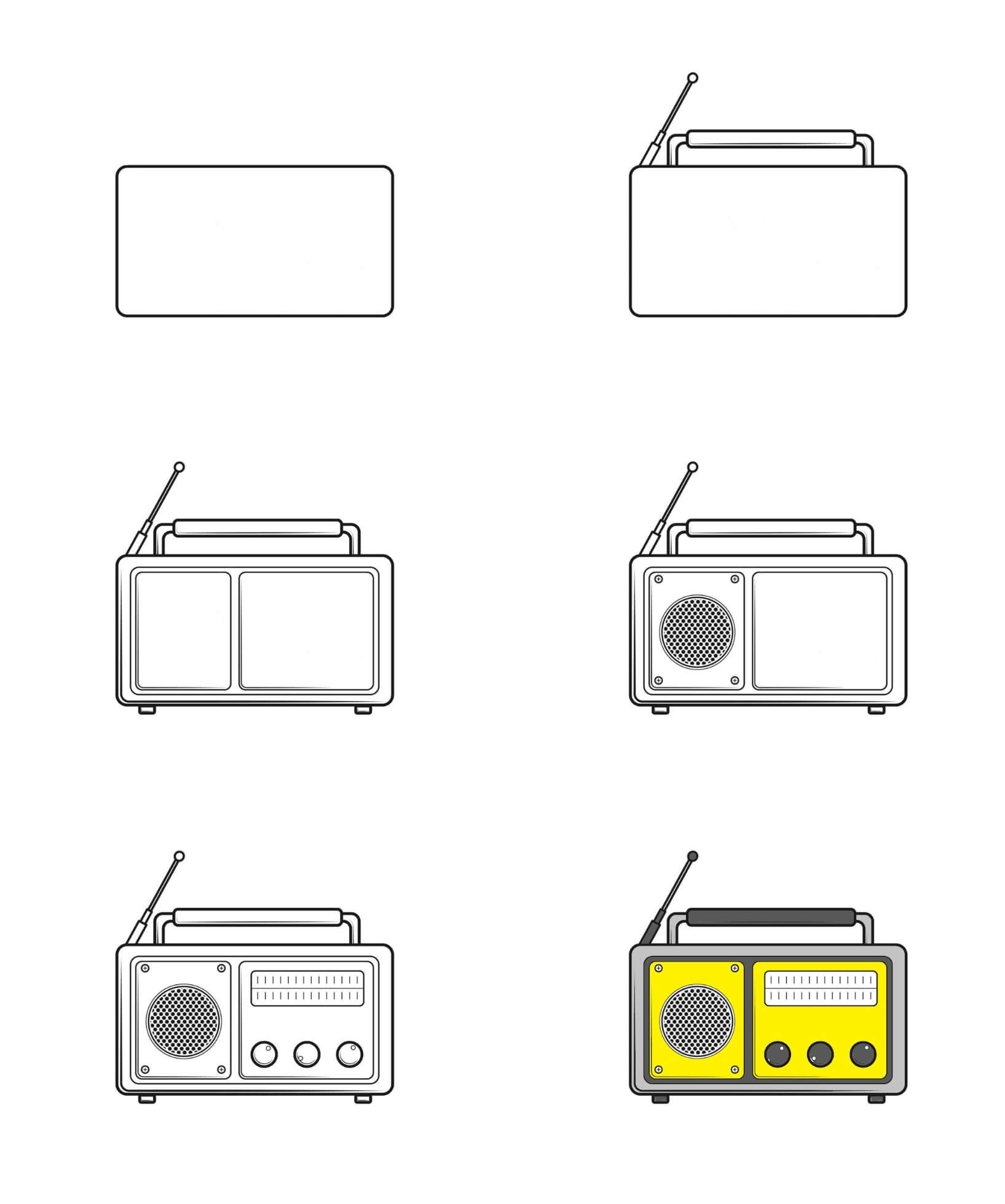 Classic Radio Drawing Ideas