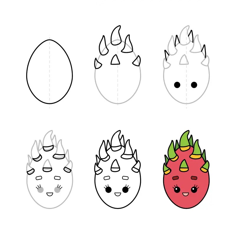 Dragon fruit idea (10) Drawing Ideas