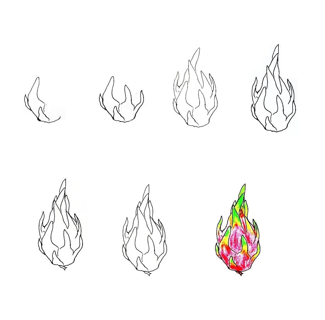 Dragon fruit idea (2) Drawing Ideas