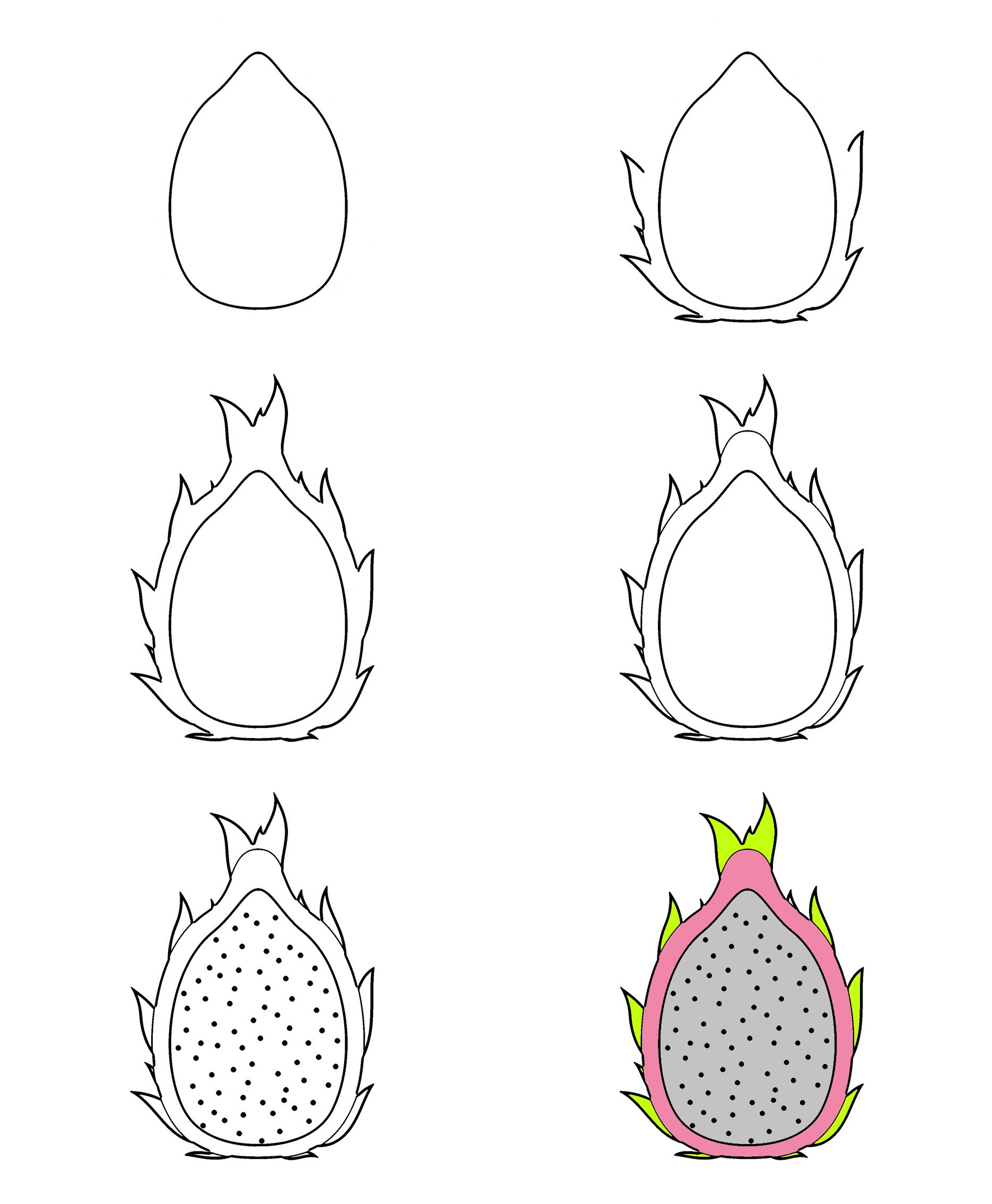 Dragon fruit idea (3) Drawing Ideas