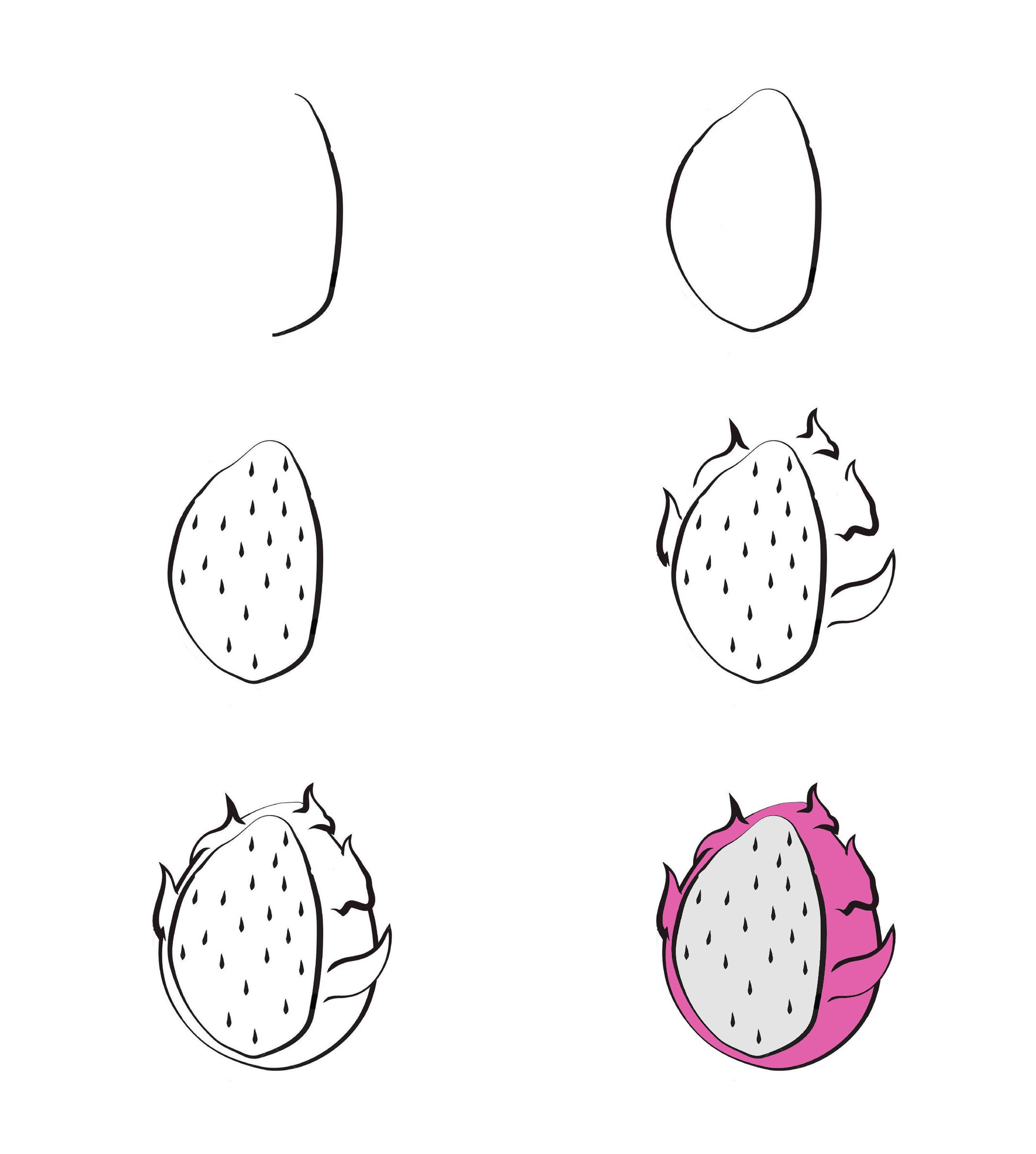 Dragon fruit idea (7) Drawing Ideas