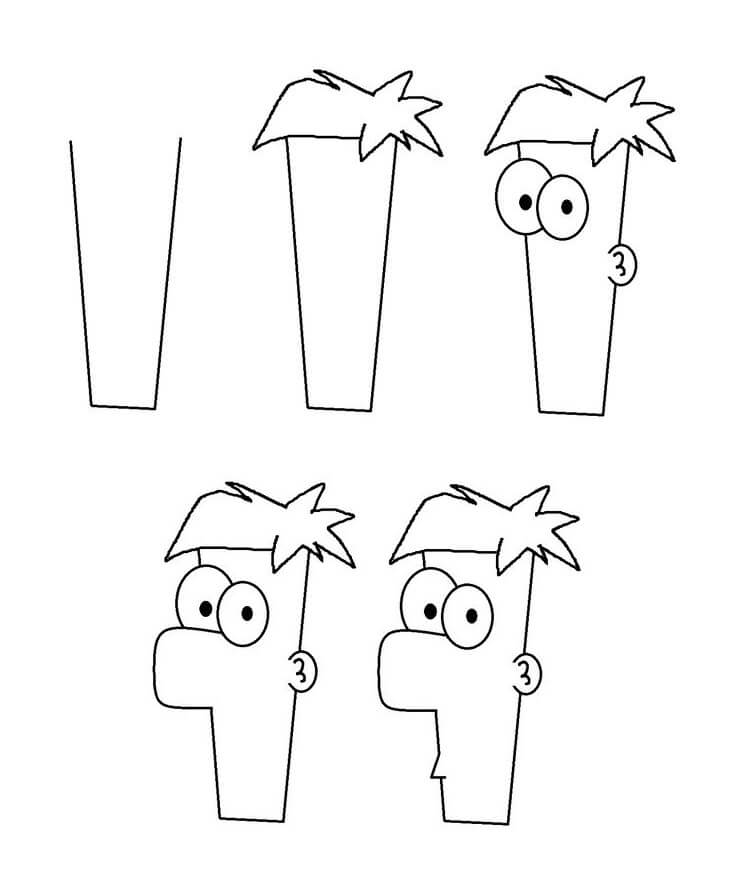 Ferb's head Drawing Ideas