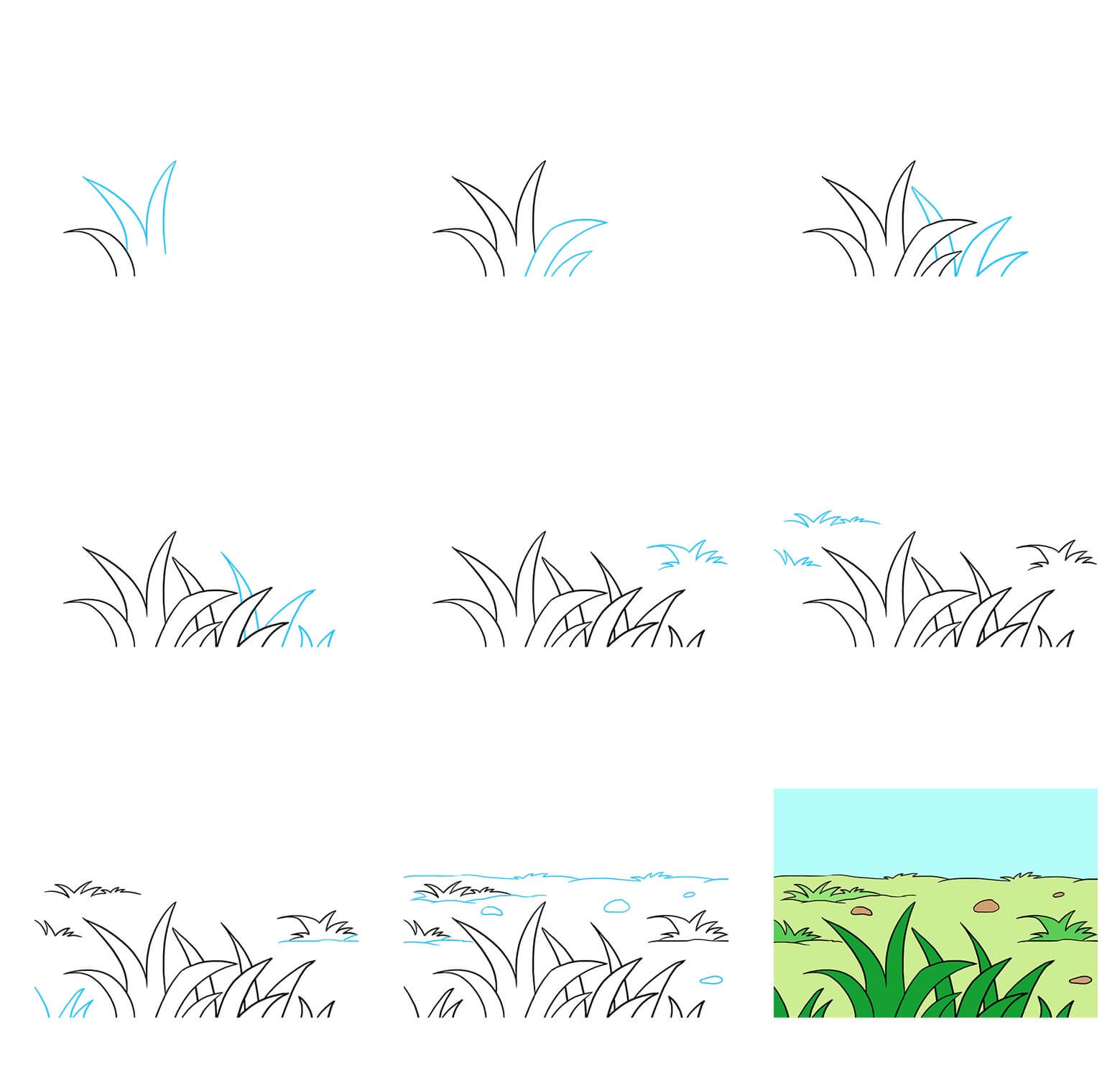 Grass Drawing Ideas