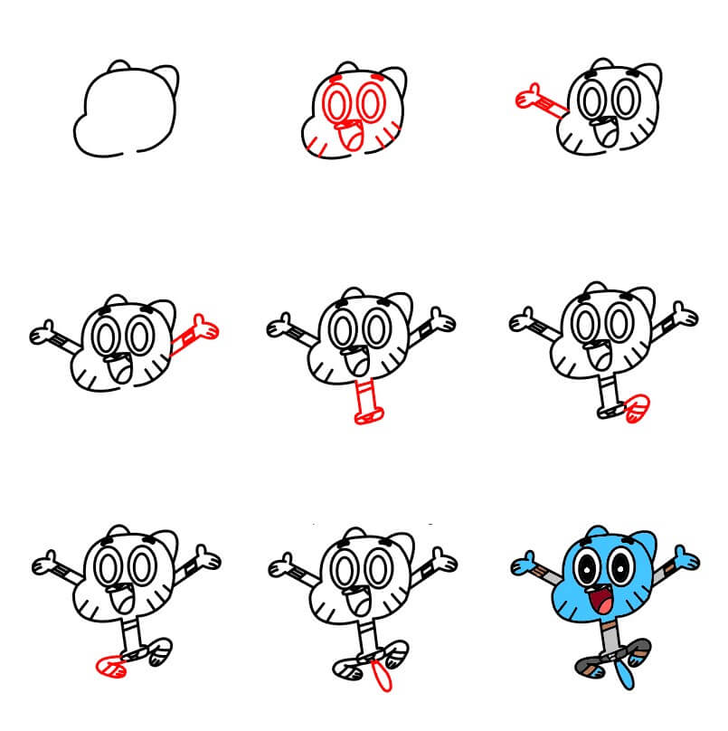 Gumball happy Drawing Ideas