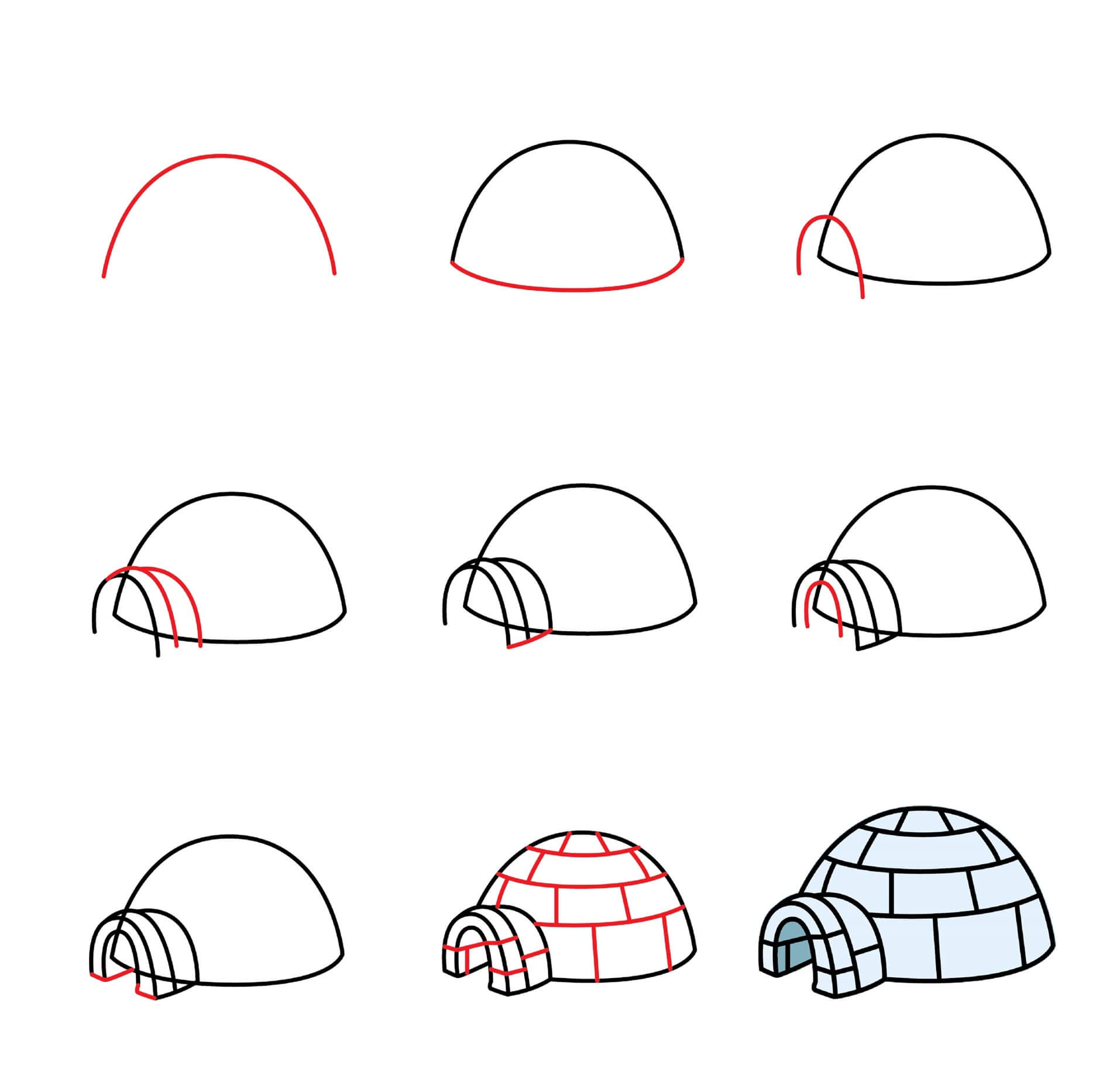 Igloo Drawing Ideas