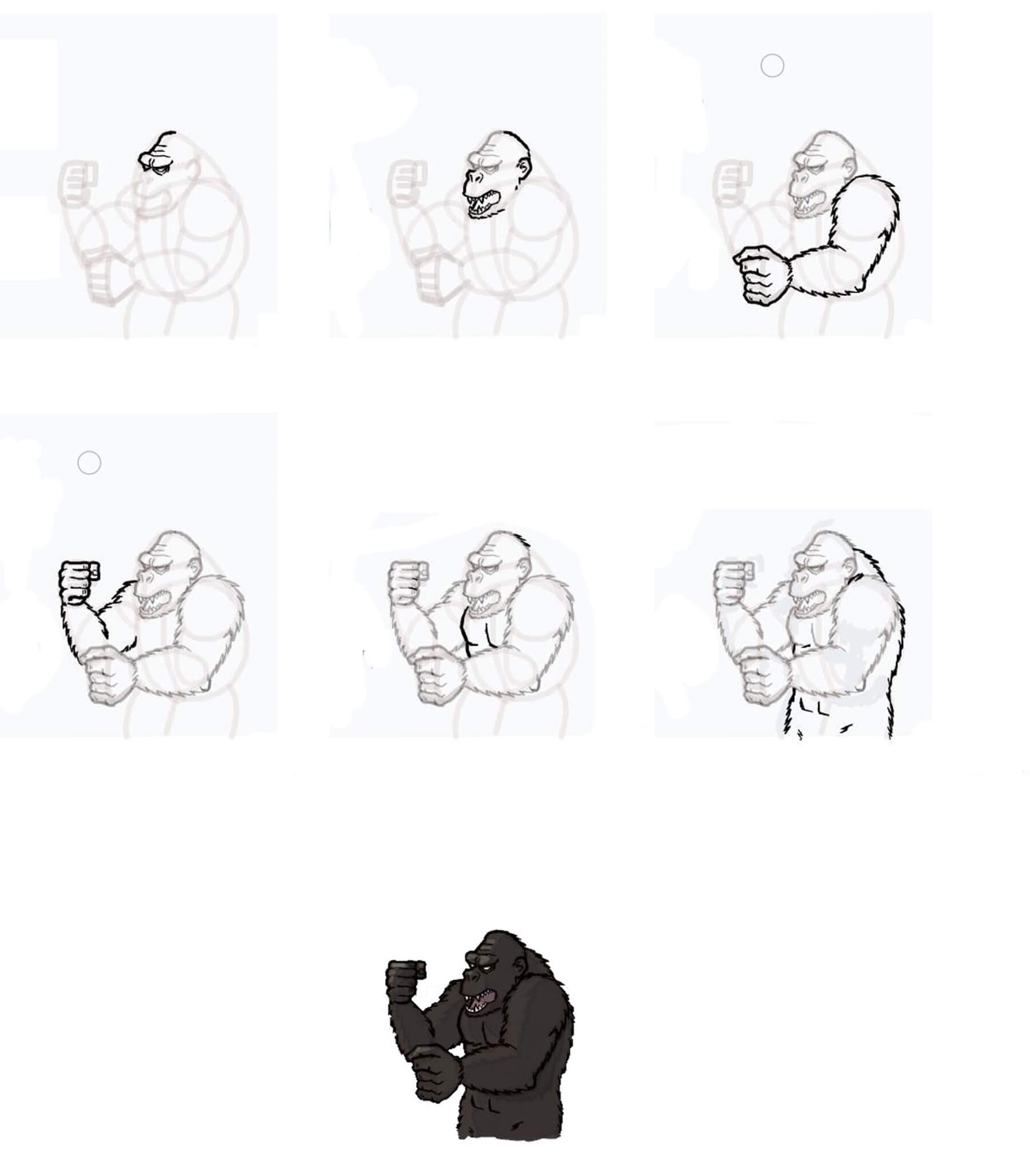 King Kong fights Drawing Ideas