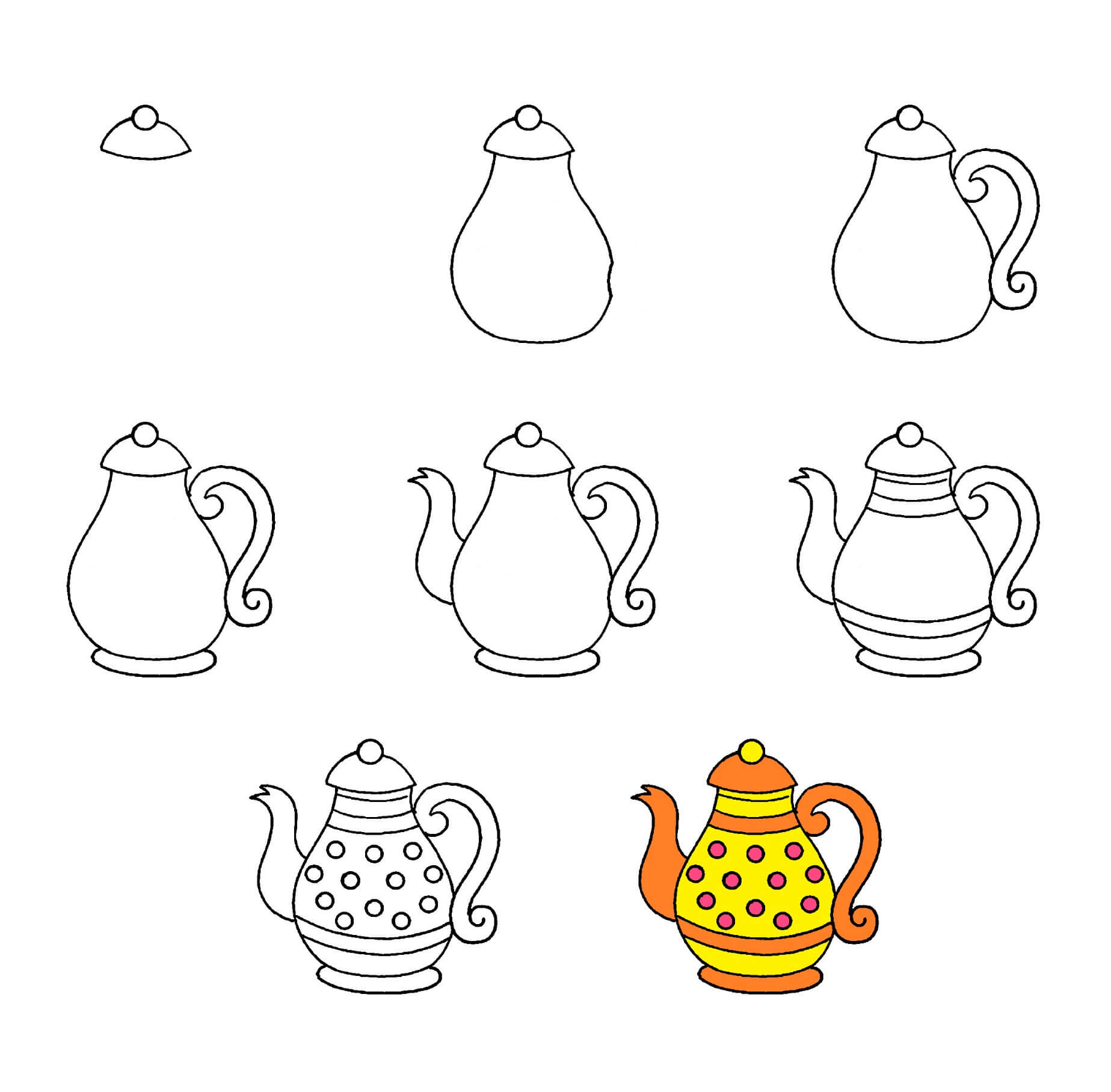 Luxurious Teapot Drawing Ideas