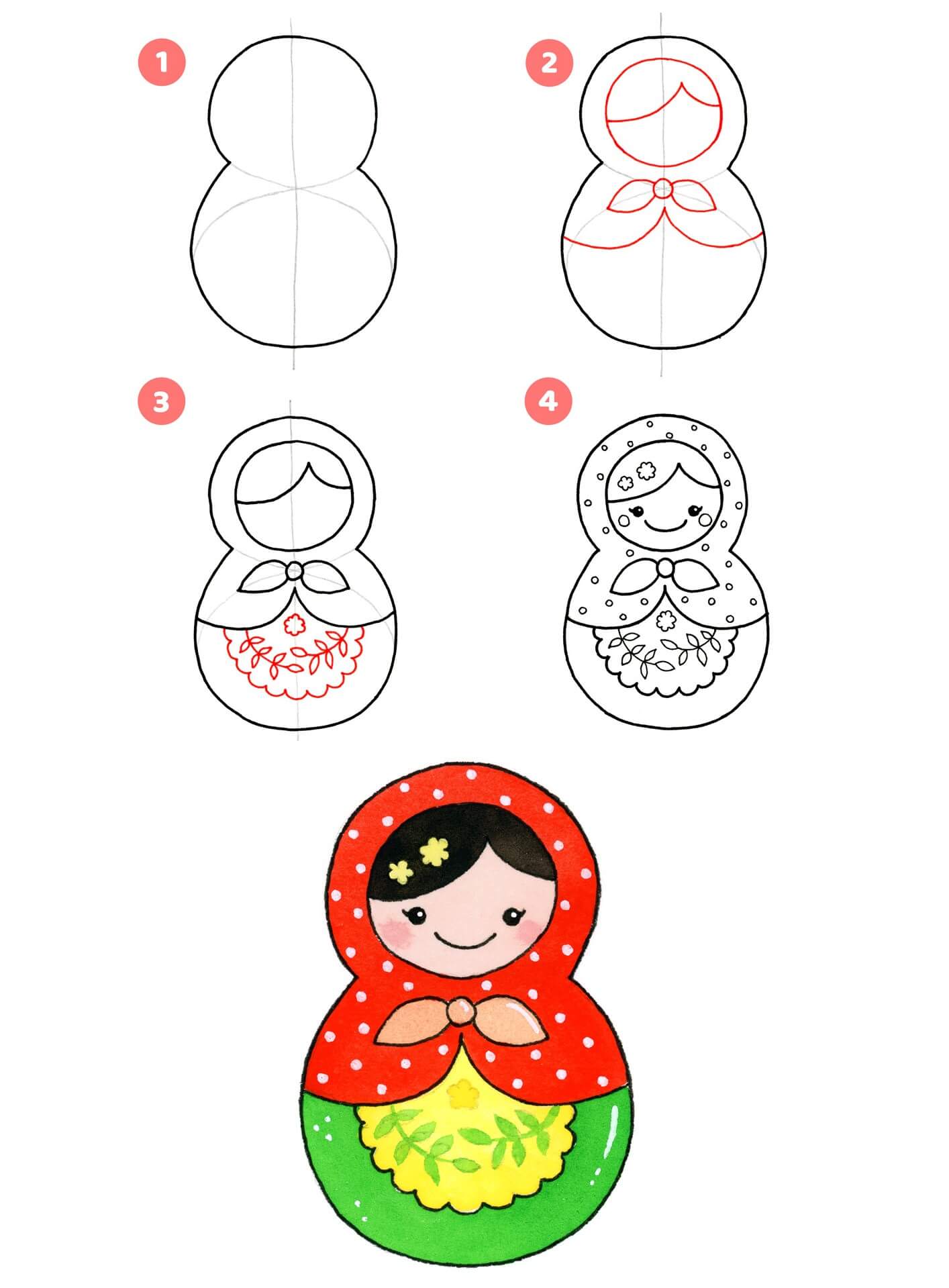 Matryoshka doll Drawing Ideas