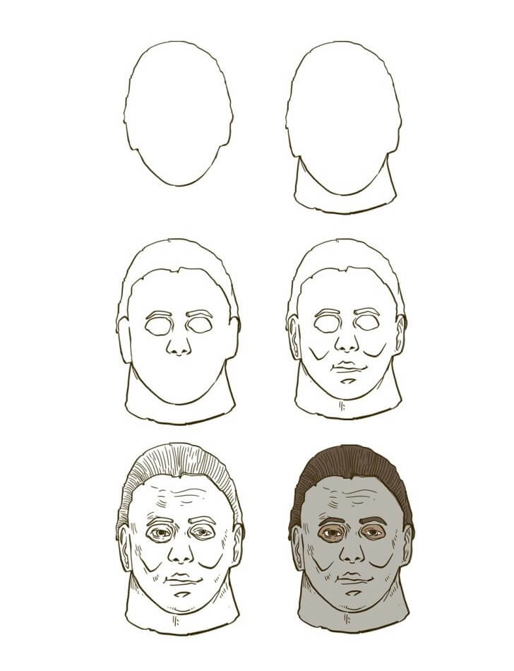 Michael Myers face (1) Drawing Ideas