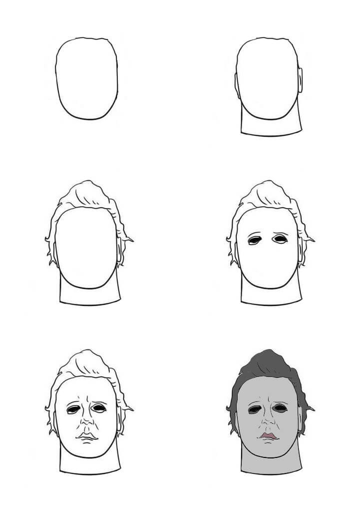 Michael Myers face (2) Drawing Ideas