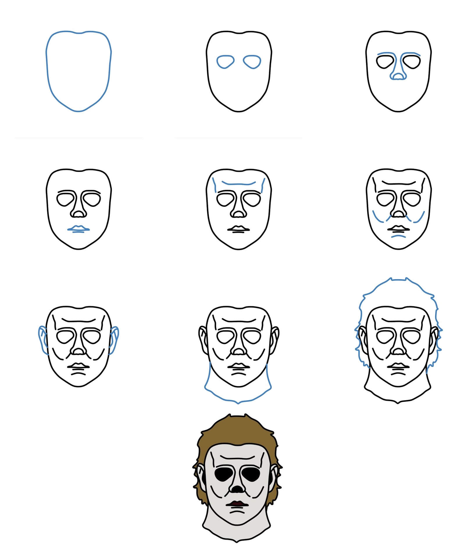 Michael Myers face (3) Drawing Ideas