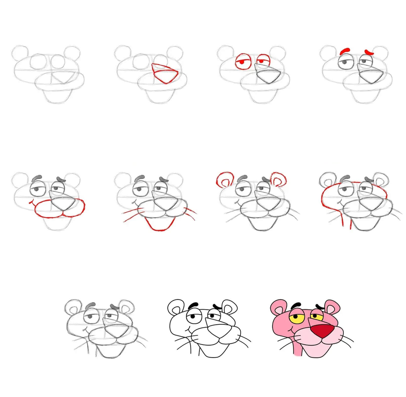 Pink Panther's head (1) Drawing Ideas