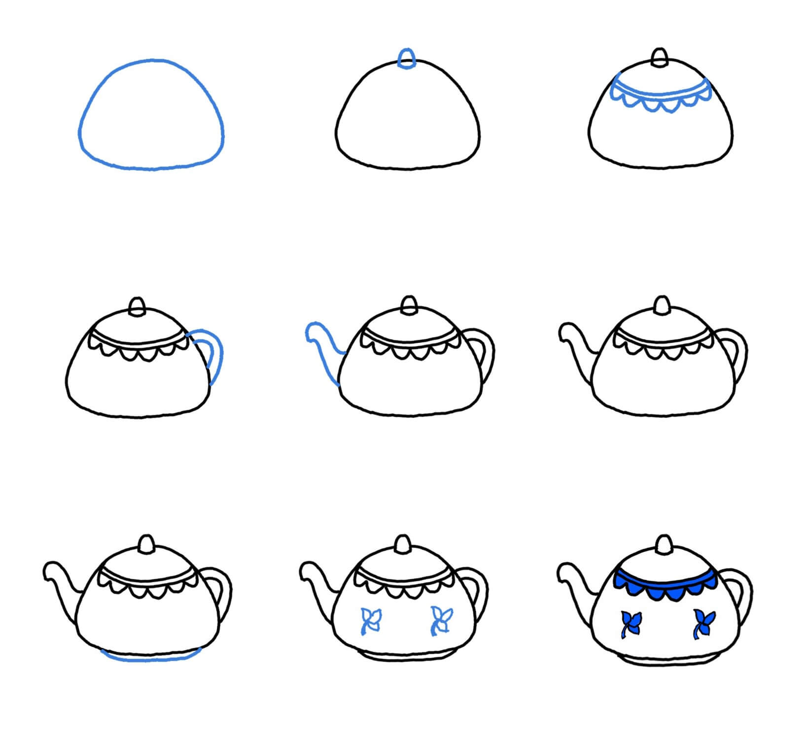 Porcelain Teapot (1) Drawing Ideas