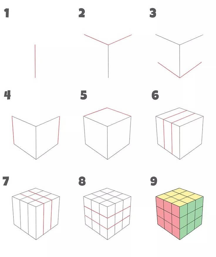 Rubik's Cube idea (3) Drawing Ideas