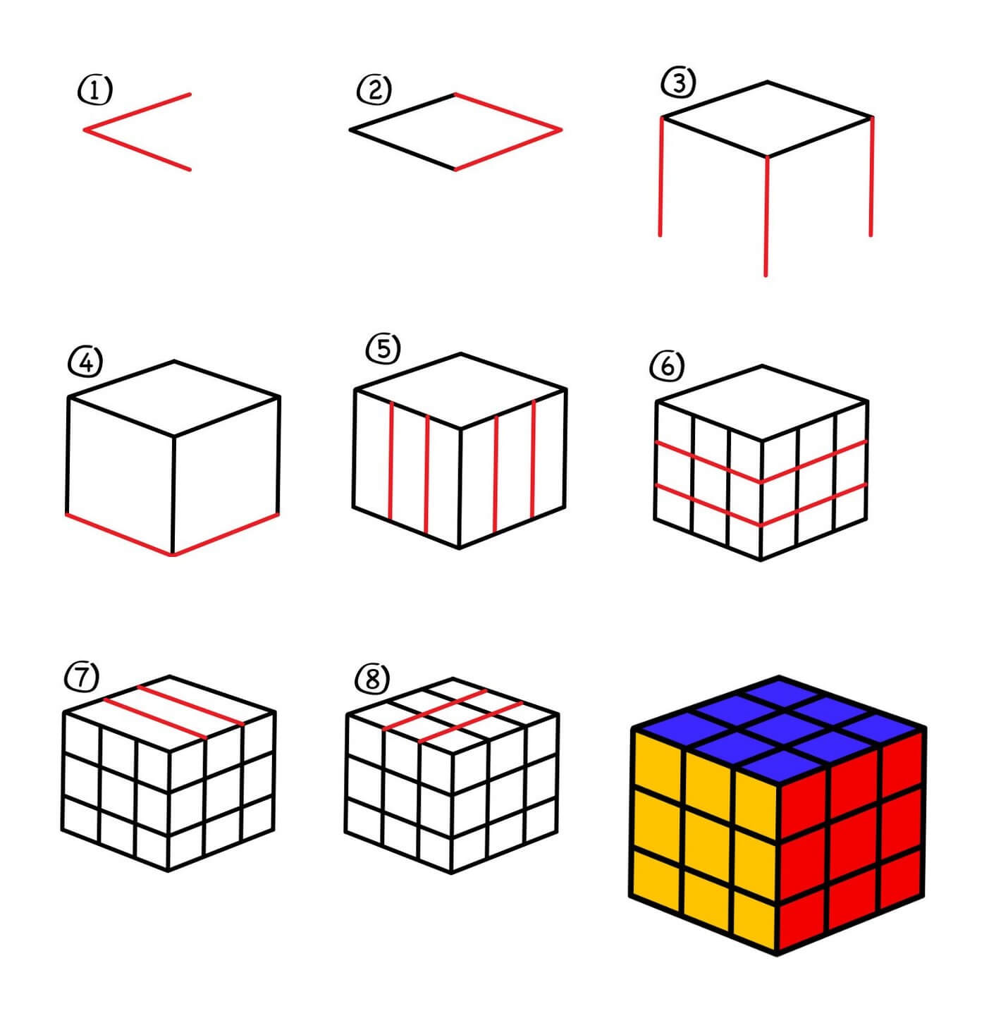 Rubik's Cube idea (4) Drawing Ideas