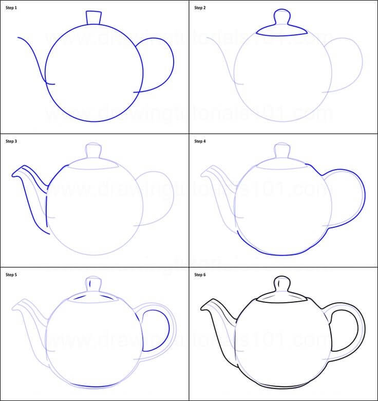 Simple Teapot (2) Drawing Ideas