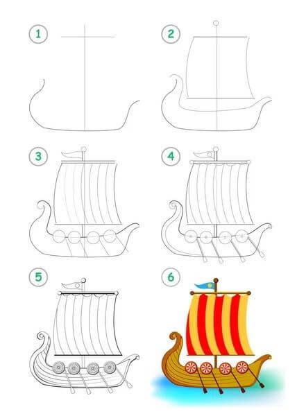 Viking ship (2) Drawing Ideas