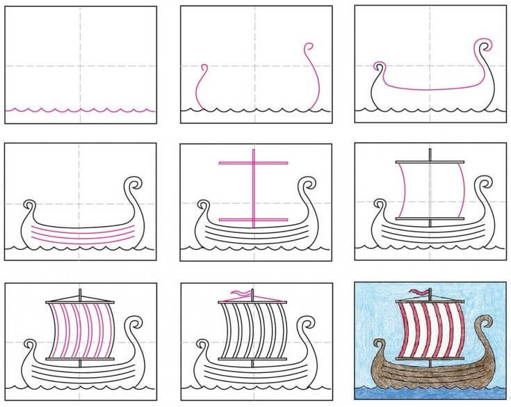 Viking ship (3) Drawing Ideas