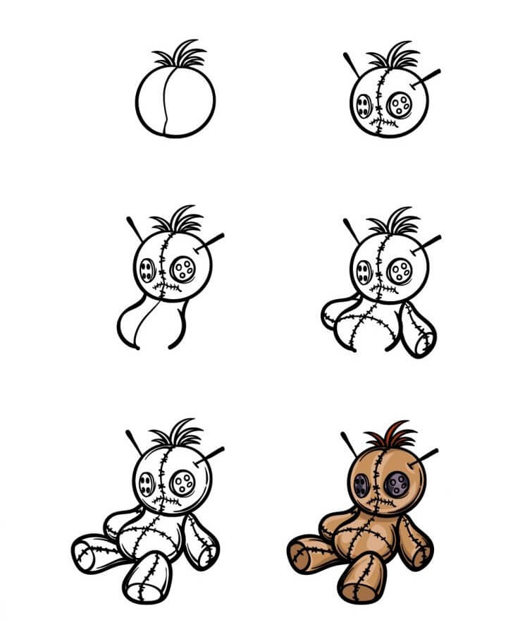 How to draw Voodoo Doll