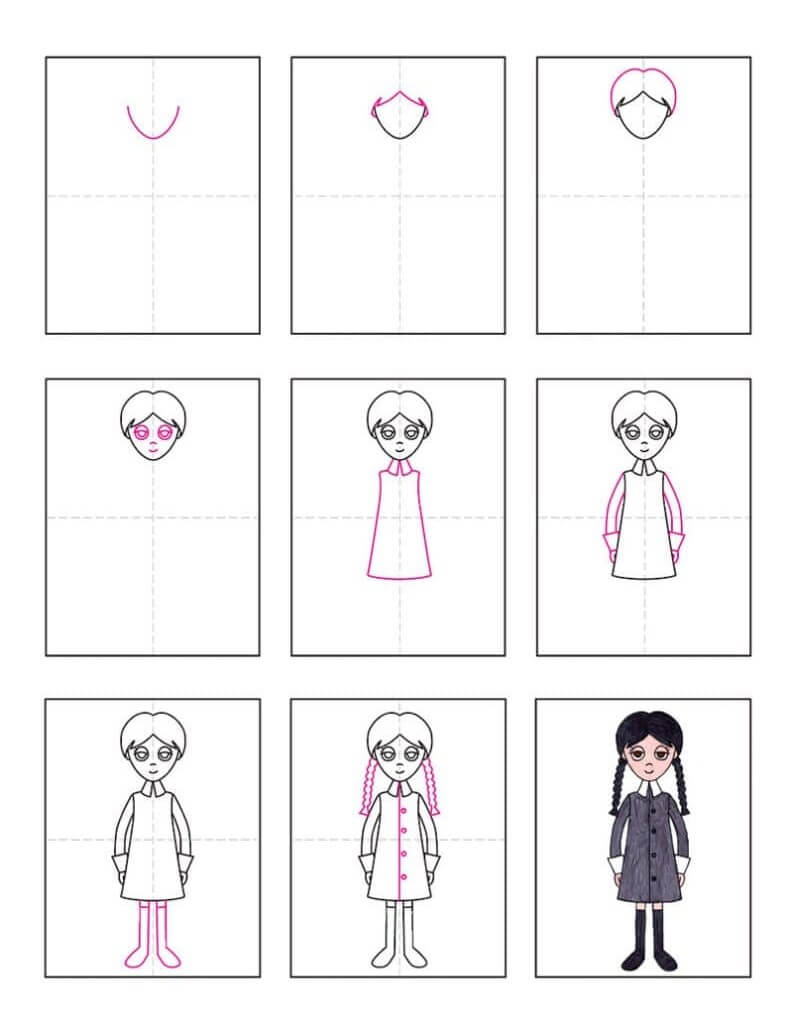 Wednesday addams (10) Drawing Ideas